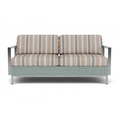 Lloyd Flanders - Elements Settee with Stainless Steel Arms and Back
