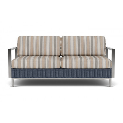 Lloyd Flanders - Elements Settee with Stainless Steel Arms and Back
