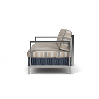 Lloyd Flanders™ Elements Settee with Stainless Steel Arms and Back - Denim Blue