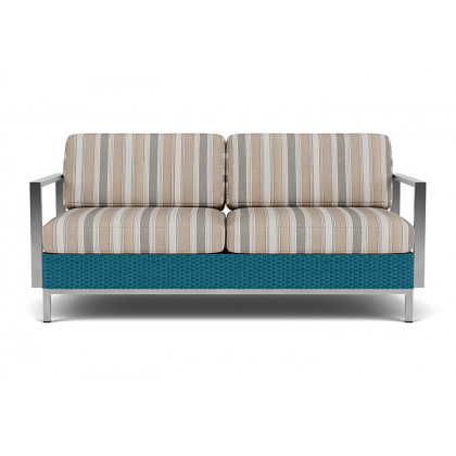Lloyd Flanders - Elements Settee with Stainless Steel Arms and Back