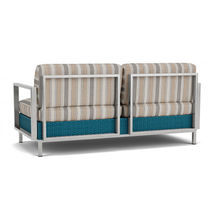 Lloyd Flanders™ Elements Settee with Stainless Steel Arms and Back - Peacock