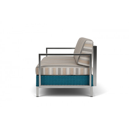 Lloyd Flanders™ Elements Settee with Stainless Steel Arms and Back - Peacock