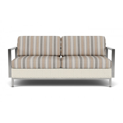 Lloyd Flanders - Elements Settee with Stainless Steel Arms and Back