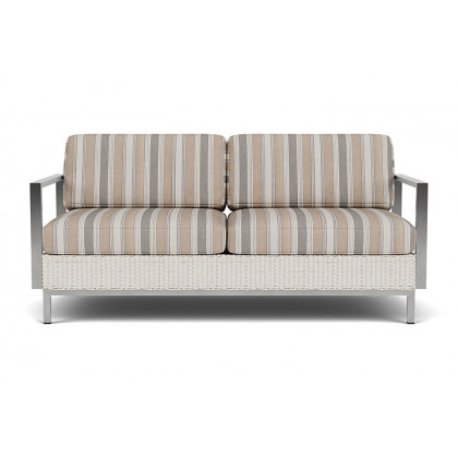 Lloyd Flanders - Elements Settee with Stainless Steel Arms and Back