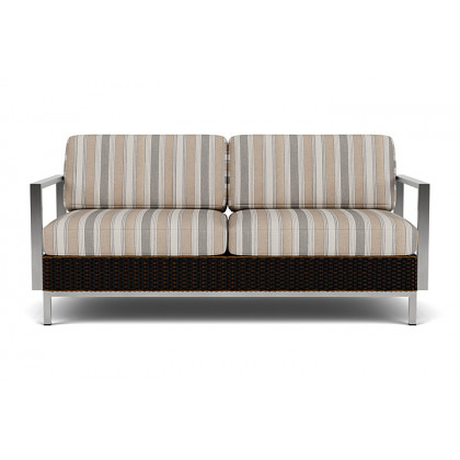 Lloyd Flanders - Elements Settee with Stainless Steel Arms and Back