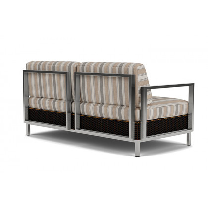 Lloyd Flanders™ Elements Settee with Stainless Steel Arms and Back - Mink
