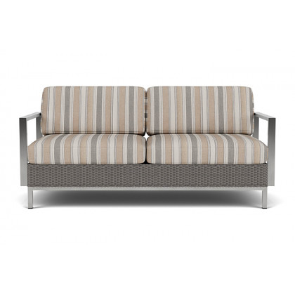 Lloyd Flanders - Elements Settee with Stainless Steel Arms and Back