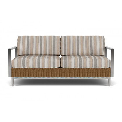 Lloyd Flanders - Elements Settee with Stainless Steel Arms and Back
