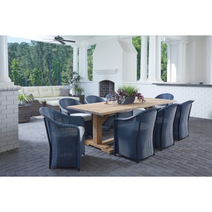 Lloyd Flanders - Teak 99" Rectangular Live Edge Dining Table