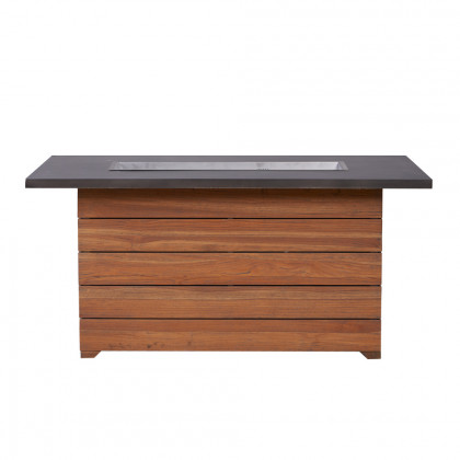 Lloyd Flanders - Teak 52" Rect. Fire Table with Faux Concrete Top