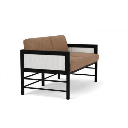 Lloyd Flanders™ Southport Loveseat - Matte White, Canvas Natural