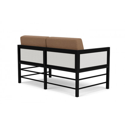 Lloyd Flanders™ Southport Loveseat - Matte White, Canvas Natural
