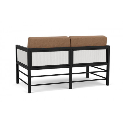 Lloyd Flanders™ Southport Loveseat - Matte White, Canvas Natural