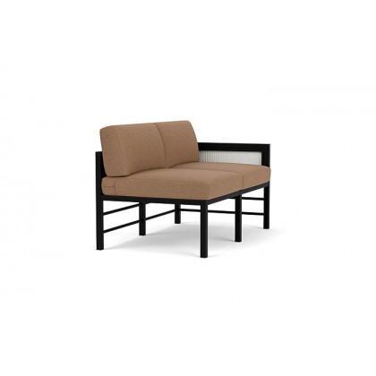 Lloyd Flanders™ Southport Left Arm Loveseat - Matte White, Canvas Natural