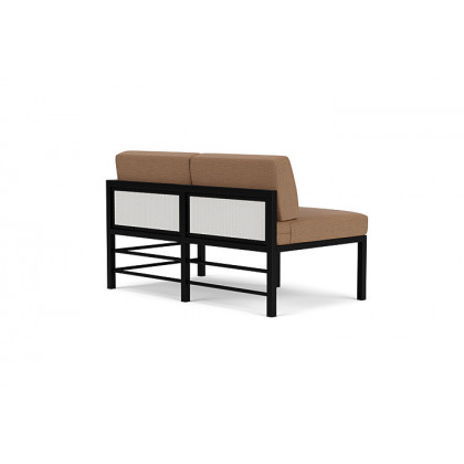 Lloyd Flanders™ Southport Left Arm Loveseat - Matte White, Canvas Natural