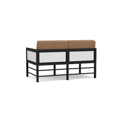 Lloyd Flanders™ Southport Left Arm Loveseat - Matte White, Canvas Natural