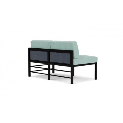 Lloyd Flanders™ Southport Left Arm Loveseat - Denim Blue, Unearth Dew