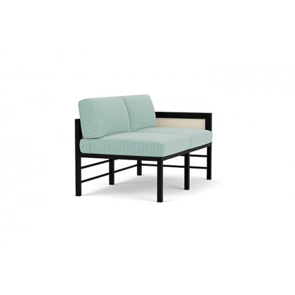 Lloyd Flanders™ Southport Left Arm Loveseat - Ivory, Unearth Dew