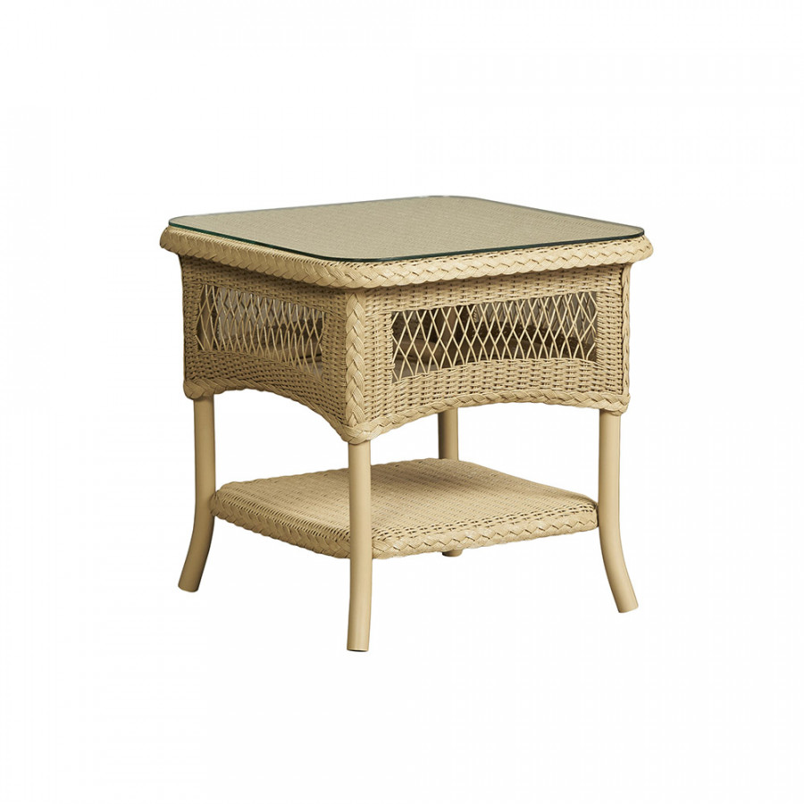 Lloyd Flanders™ Loom 21" Square End Table - Antique White