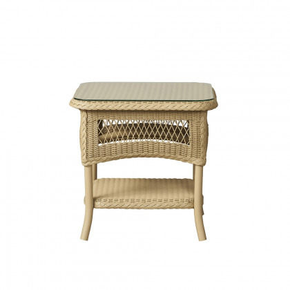 Lloyd Flanders™ Loom 21" Square End Table - Antique White
