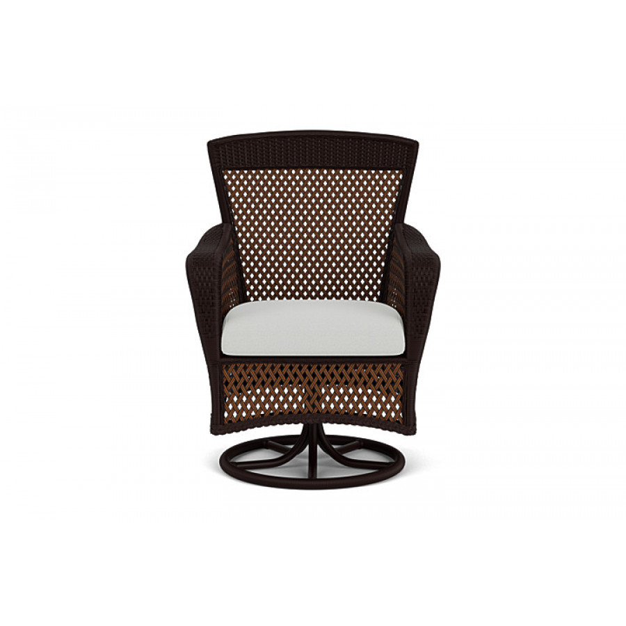 Lloyd Flanders - Grand Traverse Swivel Dining Armchair Loveboat Mint, Caramel