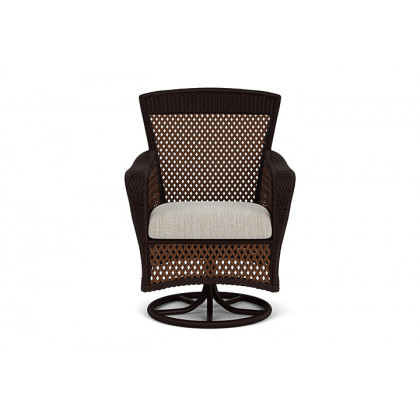 Lloyd Flanders - Grand Traverse Swivel Dining Armchair Loveboat Mint, Caramel