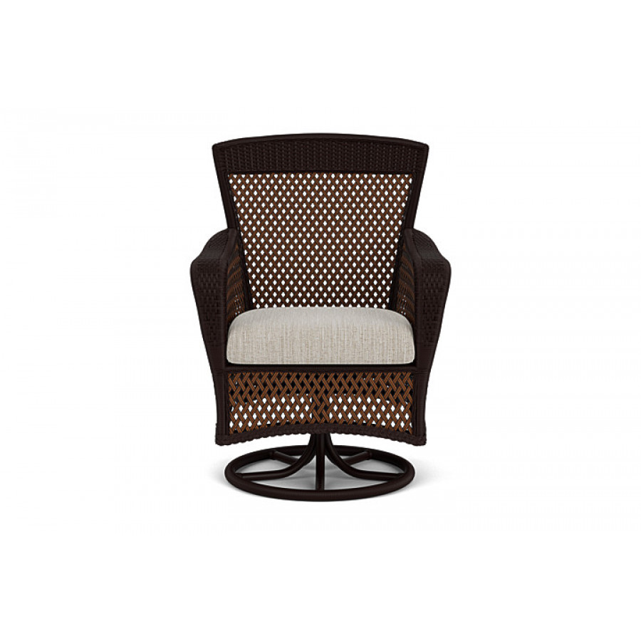 Lloyd Flanders™ Grand Traverse Swivel Dining Armchair Callen Celadon, Caramel