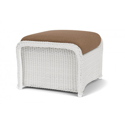 Lloyd Flanders™ Weekend Retreat Woven Ottoman - Matte White, Canvas Natural
