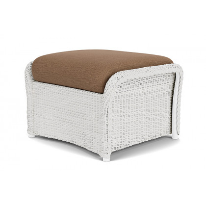 Lloyd Flanders™ Weekend Retreat Woven Ottoman - Matte White, Canvas Natural