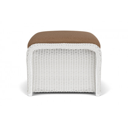 Lloyd Flanders™ Weekend Retreat Woven Ottoman - Matte White, Canvas Natural