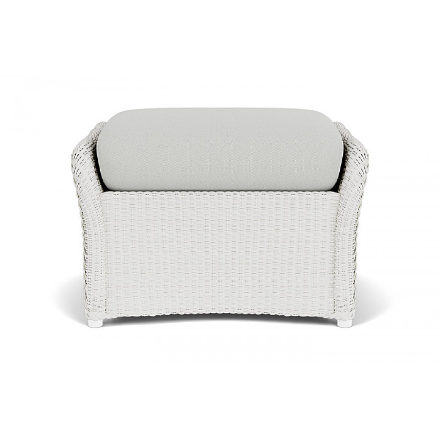 Lloyd Flanders™ Weekend Retreat Woven Ottoman - Matte White, Loveboat Mint