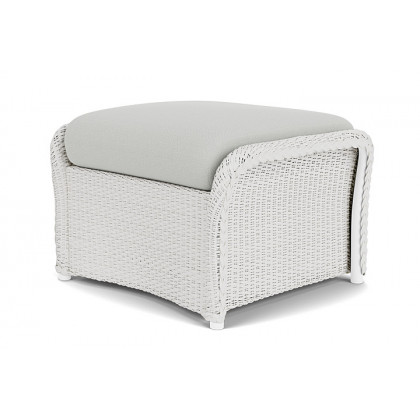 Lloyd Flanders™ Weekend Retreat Woven Ottoman - Matte White, Loveboat Mint