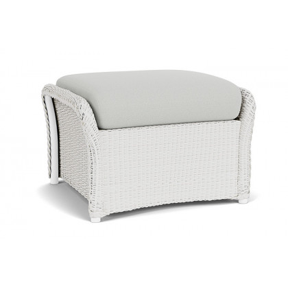 Lloyd Flanders™ Weekend Retreat Woven Ottoman - Matte White, Loveboat Mint