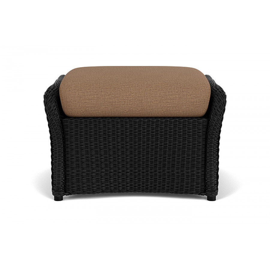 Lloyd Flanders™ Weekend Retreat Woven Ottoman - Ebony, Canvas Natural