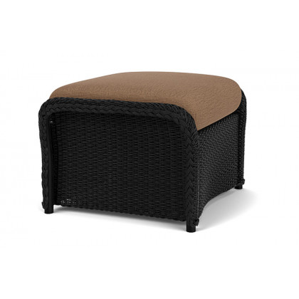 Lloyd Flanders™ Weekend Retreat Woven Ottoman - Ebony, Canvas Natural