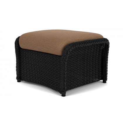 Lloyd Flanders™ Weekend Retreat Woven Ottoman - Ebony, Canvas Natural