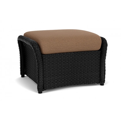 Lloyd Flanders™ Weekend Retreat Woven Ottoman - Ebony, Canvas Natural
