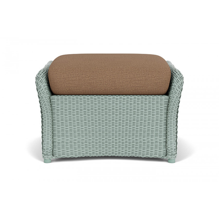 Lloyd Flanders™ Weekend Retreat Woven Ottoman - Sea Glass, Canvas Natural