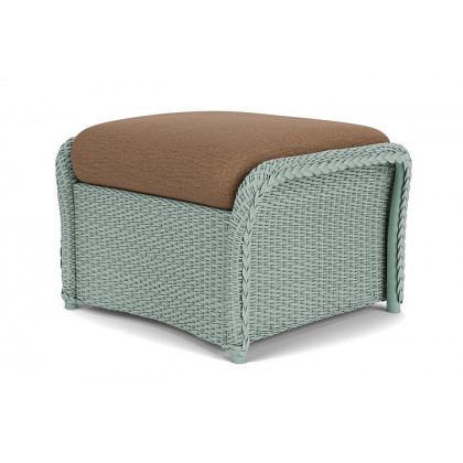 Lloyd Flanders™ Weekend Retreat Woven Ottoman - Sea Glass, Canvas Natural