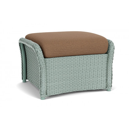 Lloyd Flanders™ Weekend Retreat Woven Ottoman - Sea Glass, Canvas Natural