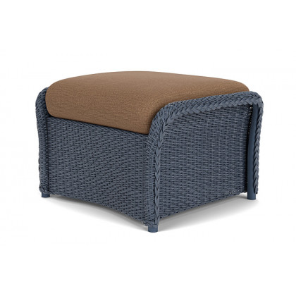 Lloyd Flanders™ Weekend Retreat Woven Ottoman - Denim Blue, Canvas Natural
