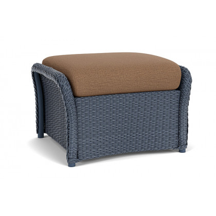 Lloyd Flanders™ Weekend Retreat Woven Ottoman - Denim Blue, Canvas Natural