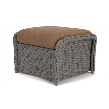 Lloyd Flanders™ Weekend Retreat Woven Ottoman - Pewter, Canvas Natural