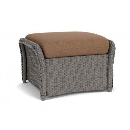 Lloyd Flanders™ Weekend Retreat Woven Ottoman - Pewter, Canvas Natural
