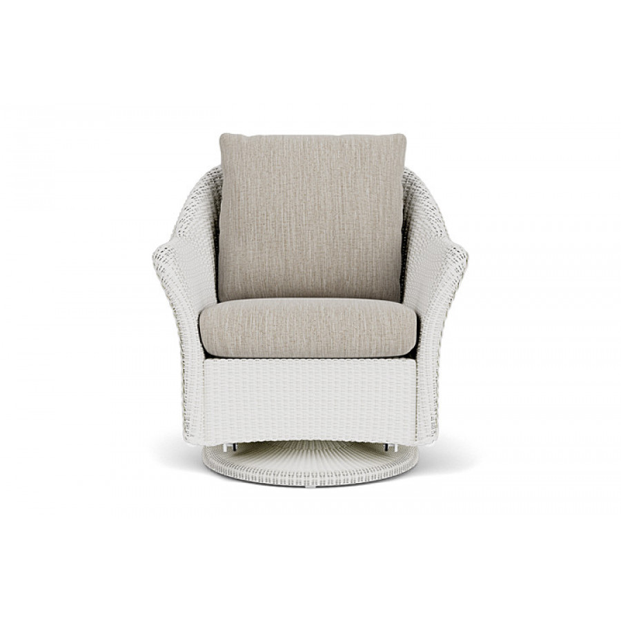 Lloyd Flanders™ Weekend Retreat Swivel Glider Lounge Chair - Matte White, Callen Celadon