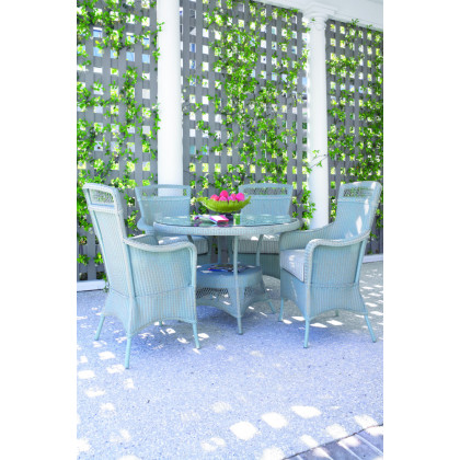Lloyd Flanders™ Loom 49" Round Umbrella Dining Table - Mink