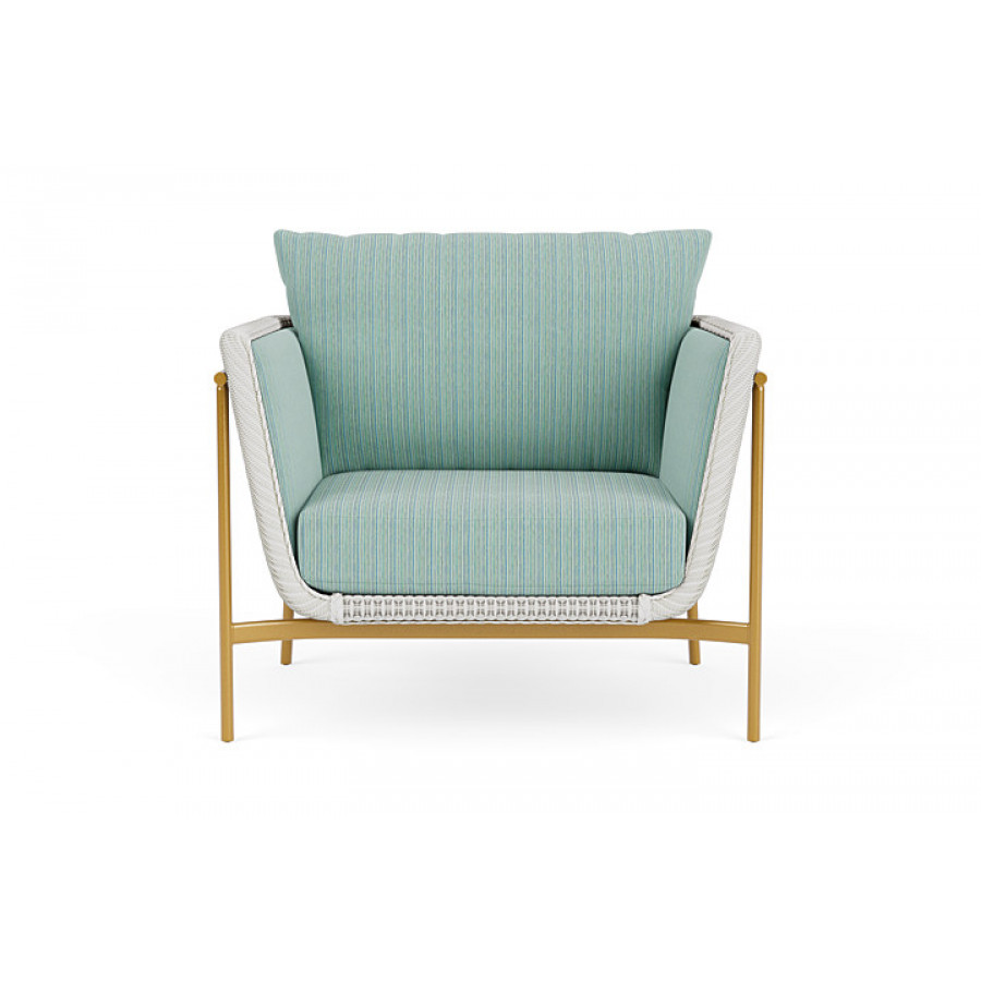 Lloyd Flanders™ Solstice Lounge Chair - Matte White, Metallic Gold