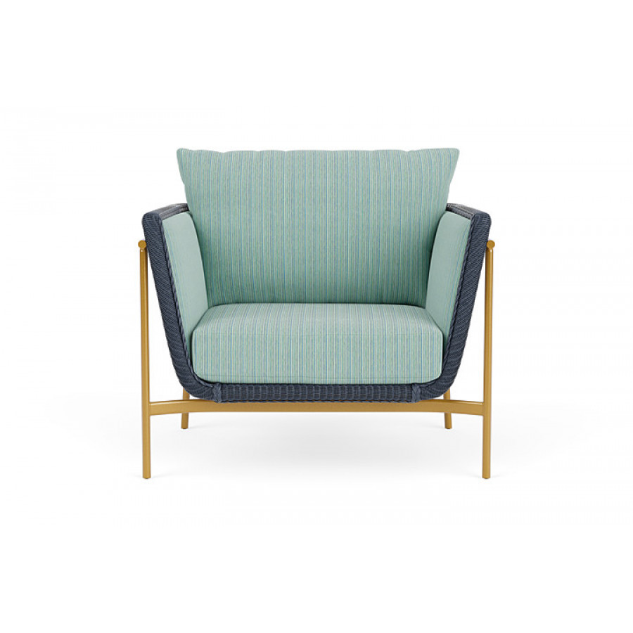 Lloyd Flanders™ Solstice Lounge Chair - Denim Blue, Metallic Gold