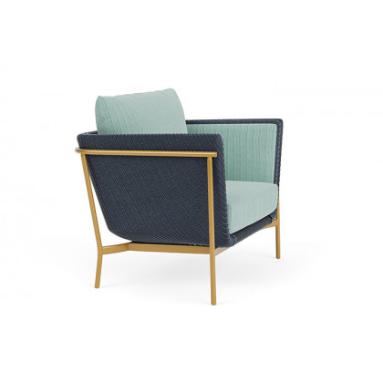 Lloyd Flanders™ Solstice Lounge Chair - Denim Blue, Metallic Gold