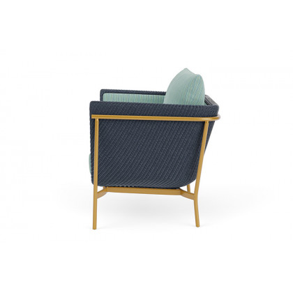 Lloyd Flanders™ Solstice Lounge Chair - Denim Blue, Metallic Gold